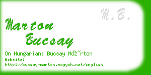 marton bucsay business card